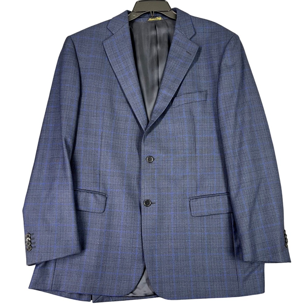 Roberto Zanieri Sport Coat Mens 44R Canonico Wool Plaid Blazer Sharp Super 120s